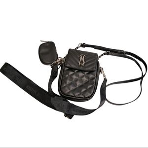 Steve Madden Black Quilted Bag with Silver Details